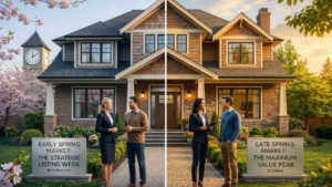 two homes splitting what the data says as the best time to sell a home
